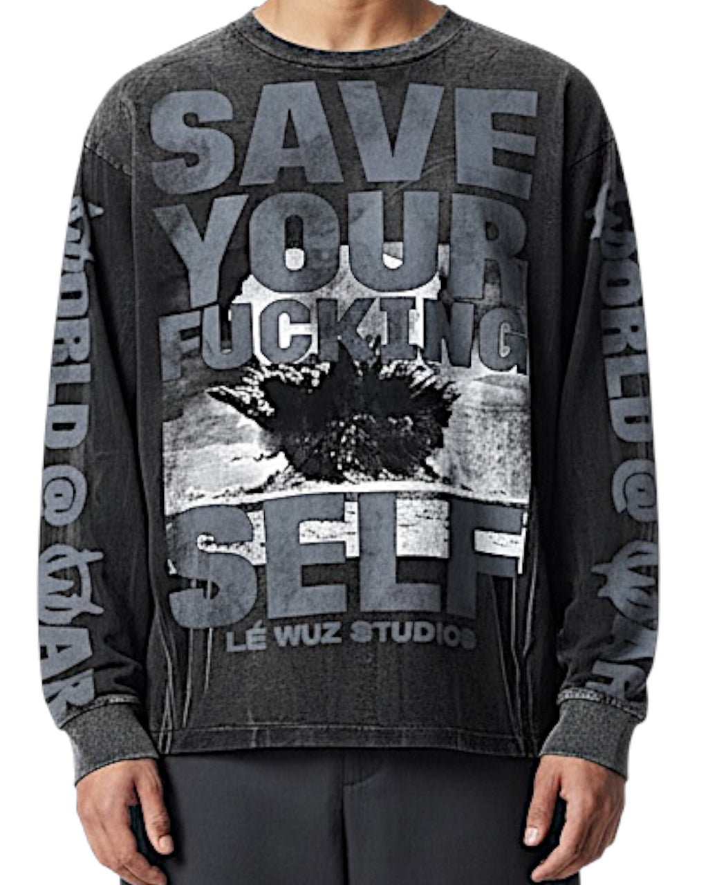 World @ War long sleeve T shirt ( GREY )