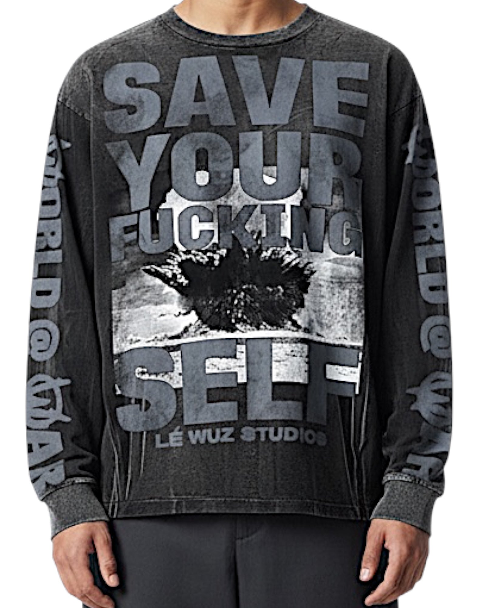 World @ War long sleeve T shirt ( GREY )